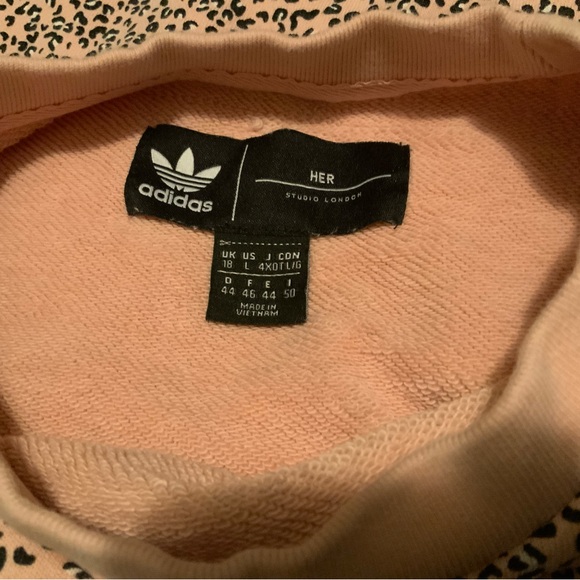 Pink Cropped Long Sleeve Sweatshirt with Relaxed Fit - Picture 7 of 10